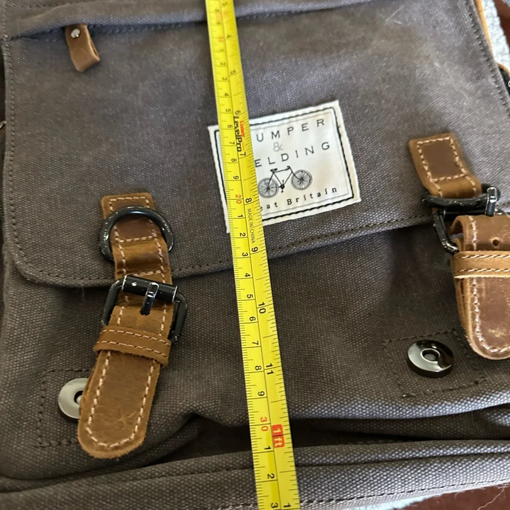 STUMPER & FIELDING LONDON HERITAGE CANVAS GREY MESSENGER BAG - THE LOXLEY NWT